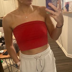 Red bandeau top
